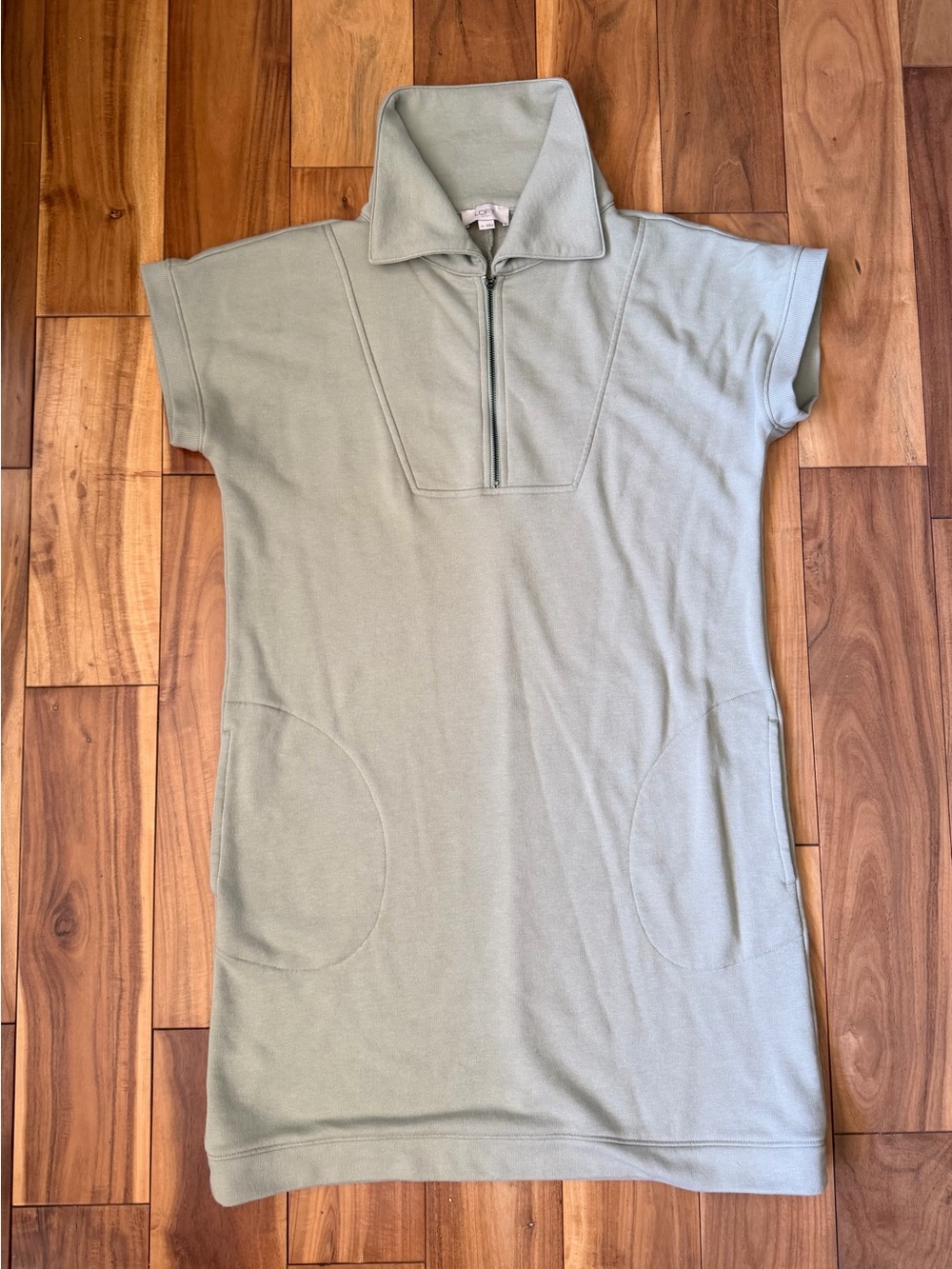 LOFT Outlet Light Sage 1/4 zip dress